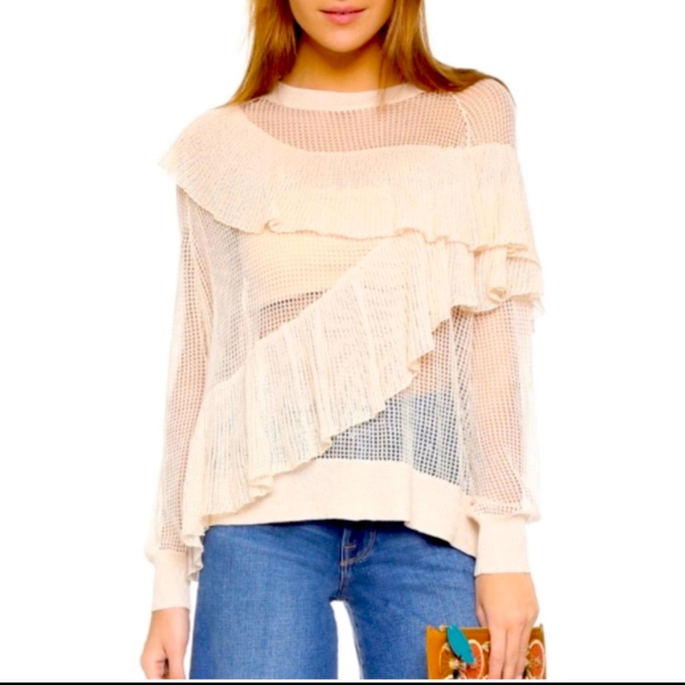 Wildfox couture just frilled sweater cream size M